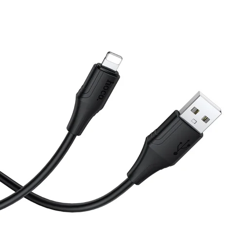 Lightning USB kábel Hoco 2,4A 1 m szilikon fekete - 2