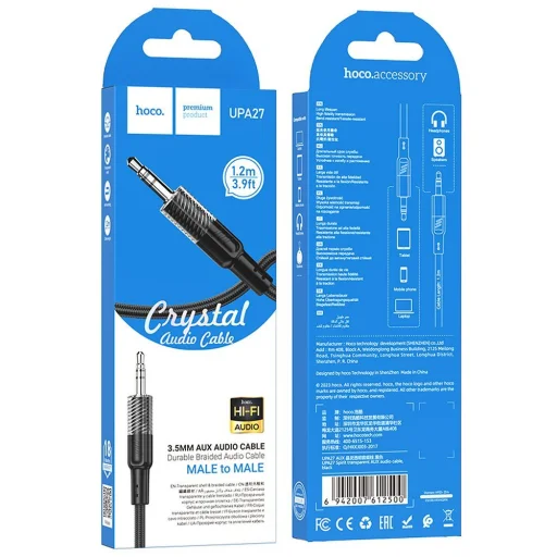 Jack 3,5 mm - Jack 3,5 mm kábel Hoco 1,2 m fekete - 5