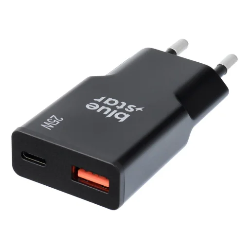 Blue Star Slim GaN USB C + USB A QC4.0 PD 3A 25W TFK-SC-25WAC fekete hálózati USB-C töltő adapter - 5