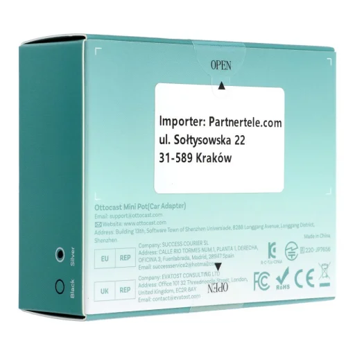 Ezüst OTTOCAST Mini Cube T3 vezeték nélküli autós adapter - 2