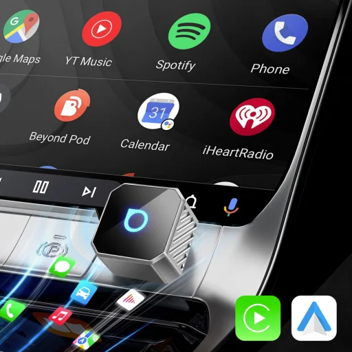 Strieborný bezdrôtový autoadaptér OTTOCAST Mini Cube T3 - 5