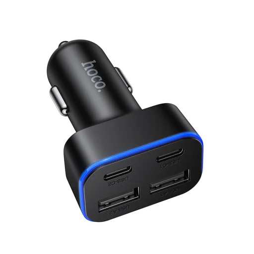 Autós töltő Hoco 2xUSB A + 2xUSB C PD QC3.0 42W Z63 fekete - 2
