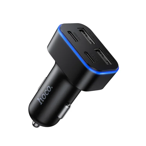 Autós töltő Hoco 2xUSB A + 2xUSB C PD QC3.0 42W Z63 fekete - 3
