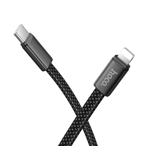 Flat kábel USB C - USB C Hoco 3A 60W 1 m fehér - 2