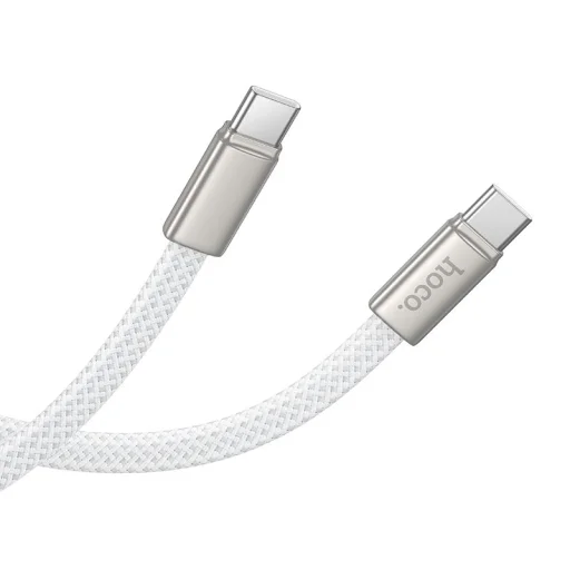 Plochý kábel USB C - USB C Hoco 3A 60W 1 m biely - 8