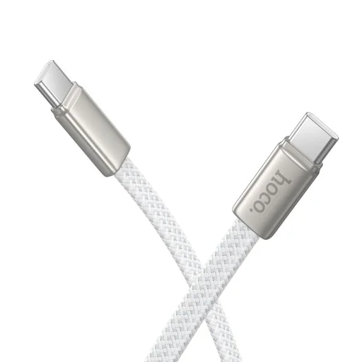 Plochý kábel USB C - USB C Hoco 3A 60W 1 m biely - 7