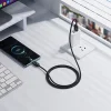 USB A-ról USB C-re LCD kijelzős kábel Hoco 3A 1,2 m fekete thumbnail