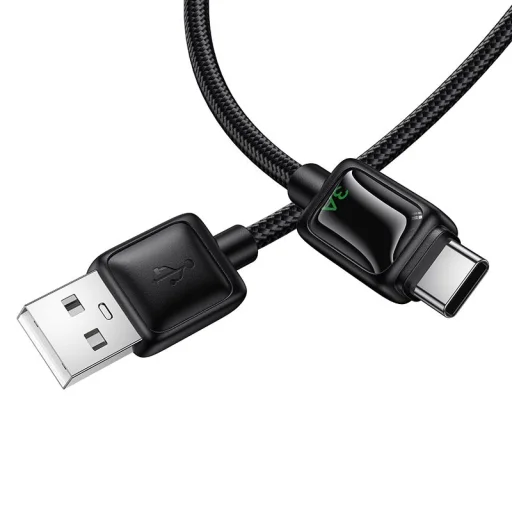USB A-ról USB C-re LCD kijelzős kábel Hoco 3A 1,2 m fekete - 5