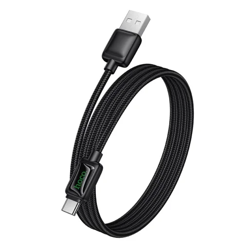 USB A-ról USB C-re LCD kijelzős kábel Hoco 3A 1,2 m fekete - 6