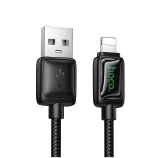 Hoco U146 2,4A 1,2 m LCD kijelzős USB A - Lightning kábel fekete