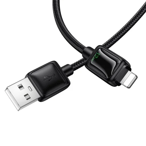 Hoco U146 2,4A 1,2 m LCD kijelzős USB A - Lightning kábel fekete - 5