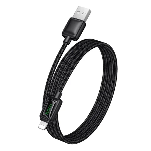 Hoco U146 2,4A 1,2 m LCD kijelzős USB A - Lightning kábel fekete - 6