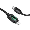 Hoco PD 30W 1,2 m USB C - Lightning kábel LCD-vel fekete thumbnail