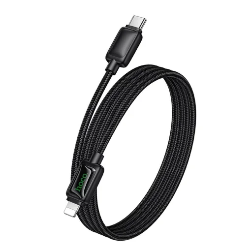 Hoco PD 30W 1,2 m USB C - Lightning kábel LCD-vel fekete - 6