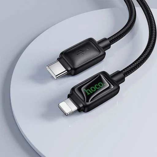 Hoco PD 30W 1,2 m USB C - Lightning kábel LCD-vel fekete - 8