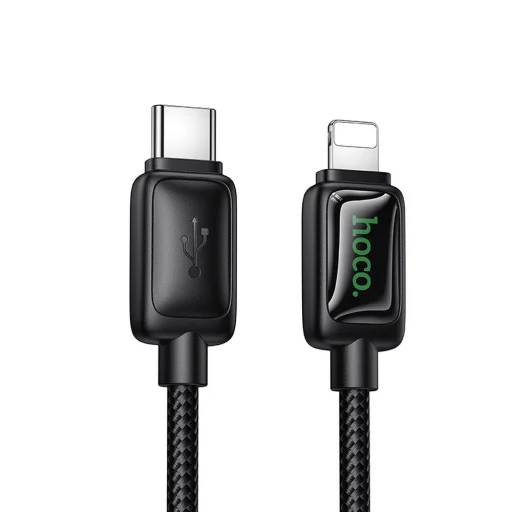 Hoco PD 30W 1,2 m USB C - Lightning kábel LCD-vel fekete - 1