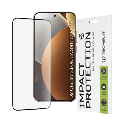 Xiaomi Redmi Note 15 Pro 5G Black Techsuit - 111D Full Cover / Full Glue Glass üvegfólia - 1