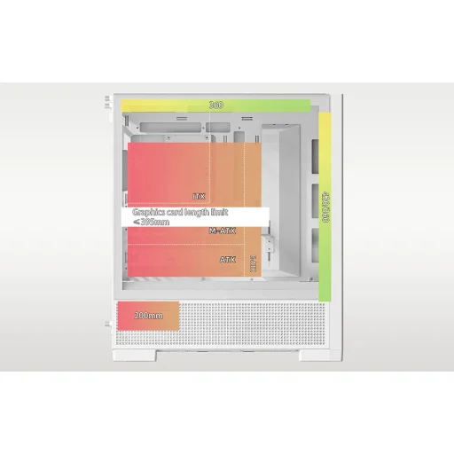 DarkFlash AIRNOVA számítógép ház Fehér (+3 ventilátor) - 9