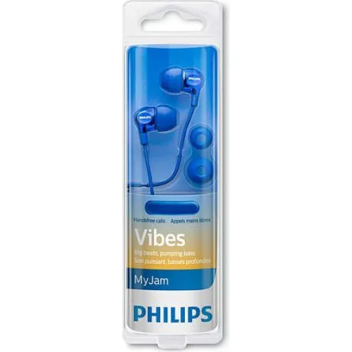 Wired earphones with microphone jack 3,5mm PHILIPS SHE3705BL blue - 3
