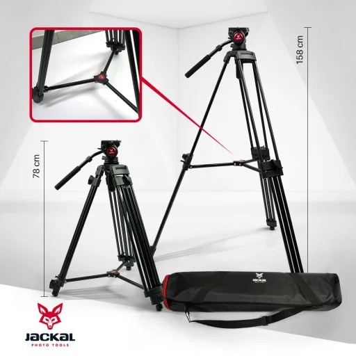 Jackal Monster fluid fejes videó állvány, tripod (158cm) - 2