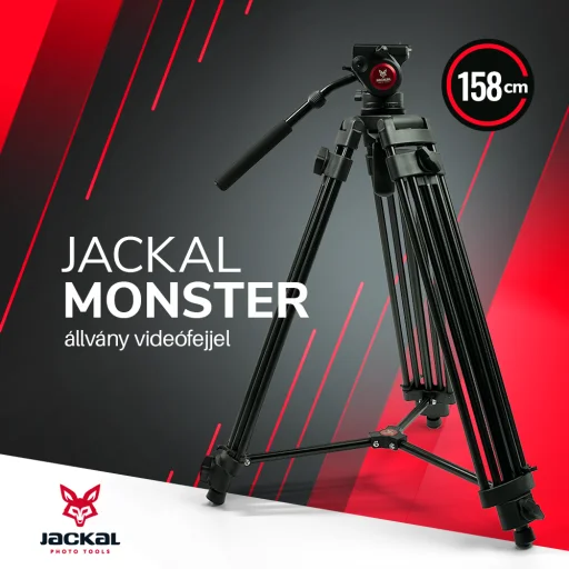 Jackal Monster fluid fejes videó állvány, tripod (158cm) - 1