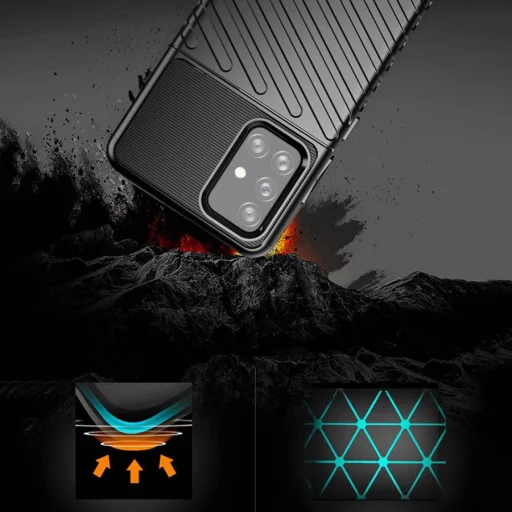 Thunder fokozott védelmet biztosító flexibilis TPU tok SAMSUNG GALAXY A72 5G fekete - 2