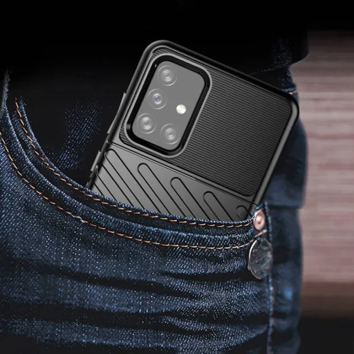 Thunder fokozott védelmet biztosító flexibilis TPU tok SAMSUNG GALAXY A72 5G fekete - 5