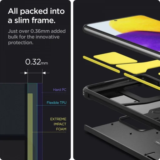 Spigen Tough Armor tok kihajtható támasszal Samsung A72 fekete (ACS02328) - 4