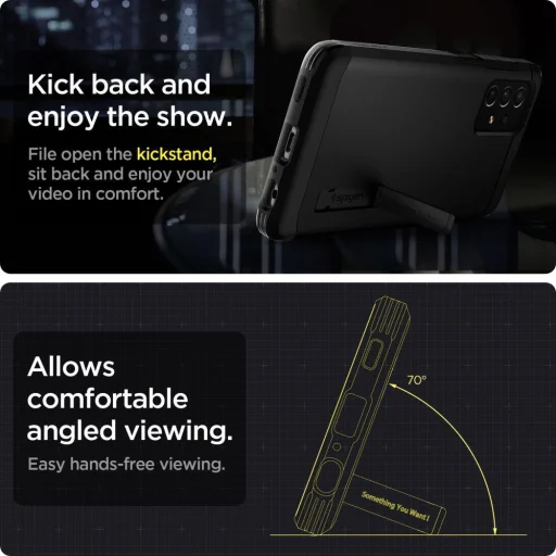 Spigen Tough Armor tok kihajtható támasszal Samsung A72 fekete (ACS02328) - 7