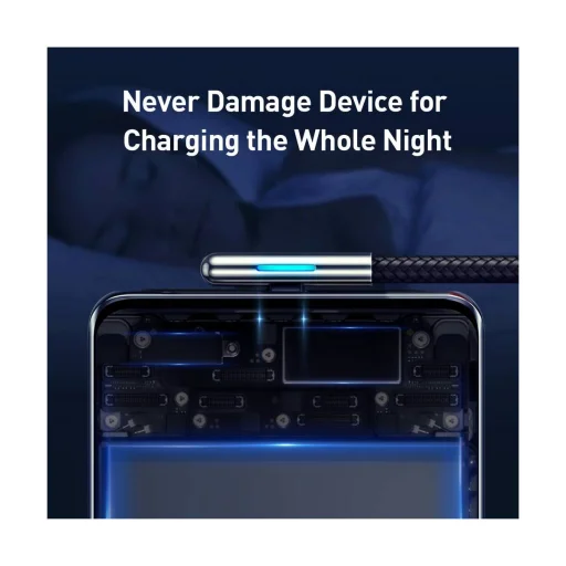 Baseus Iridescent Lamp HW gyorstöltő kábel USB Type-C 40W 0.5m fekete - 11