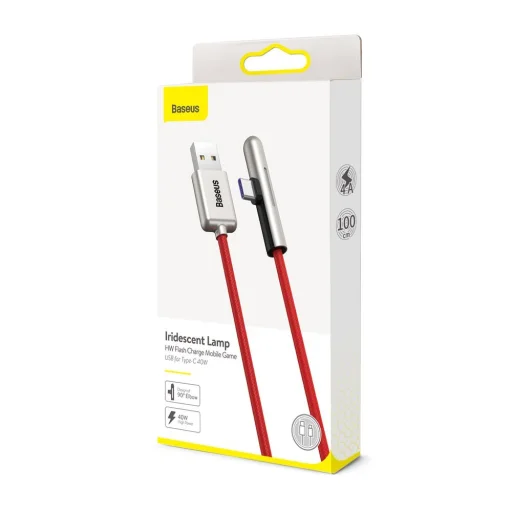 Baseus Iridescent Lamp HW gyorstöltő kábel USB Type-C 40W 1m piros - 6