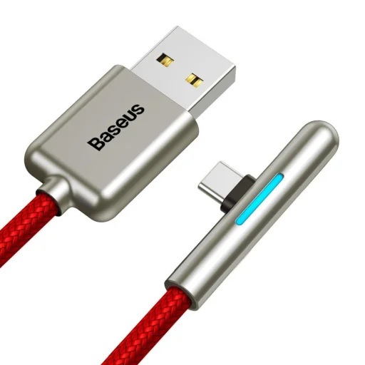 Baseus Iridescent Lamp HW gyorstöltő kábel USB Type-C 40W 1m piros - 2