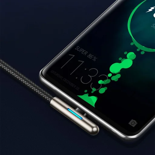 Baseus Iridescent Lamp HW gyorstöltő kábel USB Type-C 40W 1m piros - 11