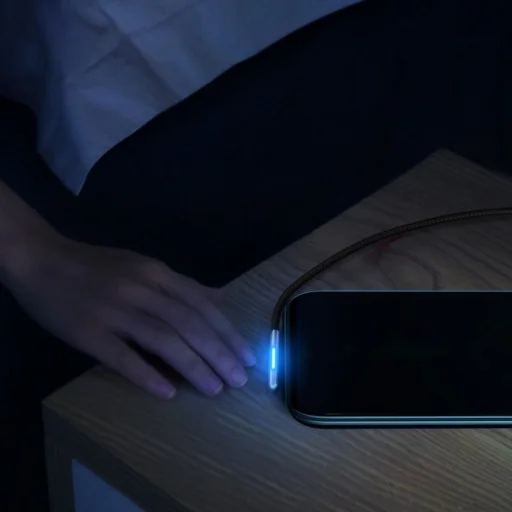 Baseus Iridescent Lamp HW gyorstöltő kábel USB Type-C 40W 1m piros - 13