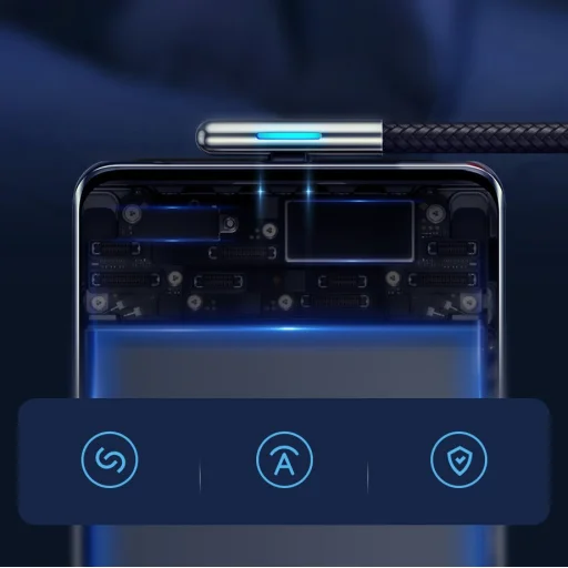 Baseus Iridescent Lamp HW gyorstöltő kábel USB Type-C 40W 1m piros - 15