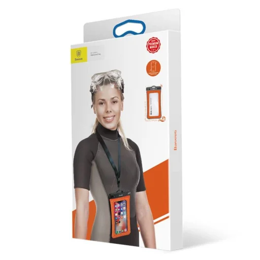 Baseus Air Cushion Univerzális Vízálló tok, tartó 6.0 narancssárga - 3