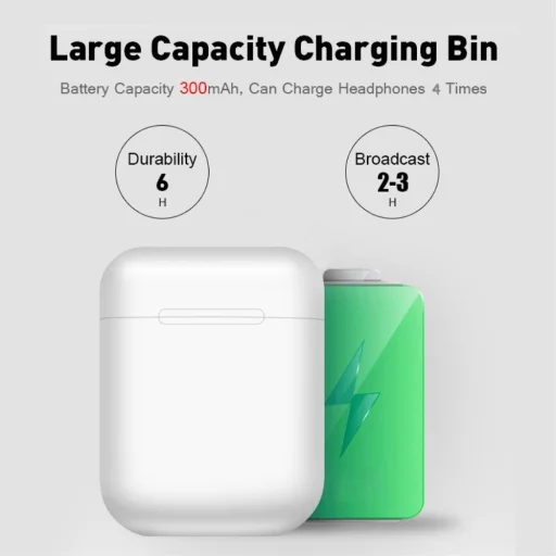 Bluetooth 5.0 I12 TWS vezeték nélküli fülhallgató világoskék - 11