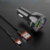 KAKU Univerzális autós töltő 20W 4,8A QC3.0 3xUSB + Lightning kábel fehér (KSC-493) thumbnail