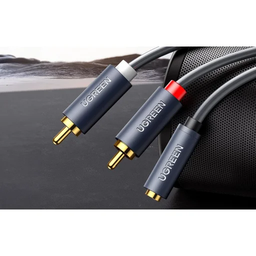 UGREEN AV102 2xRCA kábel (Cinch) jack 3.5 mm 1m fekete - 5
