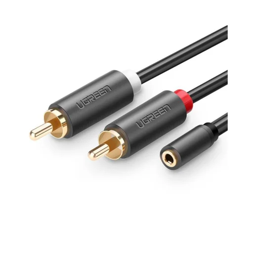 UGREEN AV102 2xRCA kábel (Cinch) jack 3.5 mm 1m fekete - 1