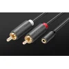  2xRCA kábel (Cinch) jack 3.5 mm 25cm fekete UGREEN AV102 thumbnail