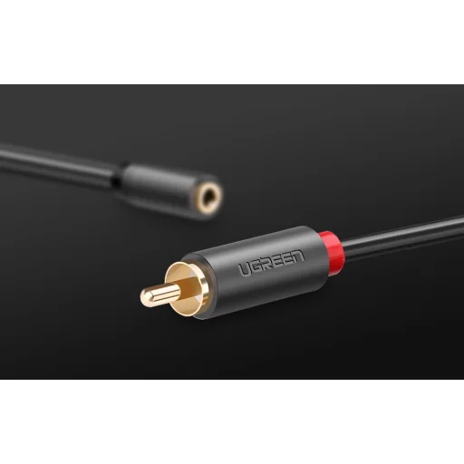  2xRCA kábel (Cinch) jack 3.5 mm 25cm fekete UGREEN AV102 - 5