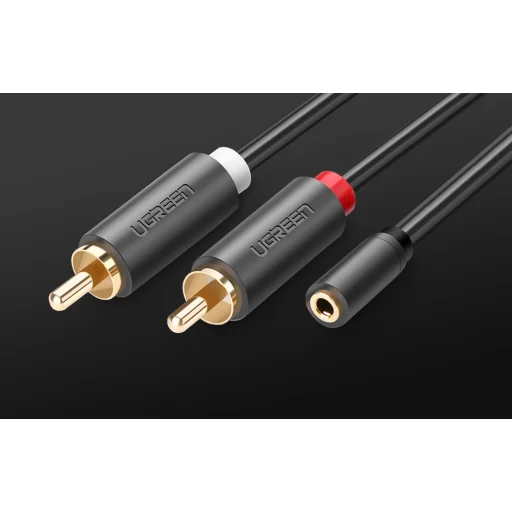  2xRCA kábel (Cinch) jack 3.5 mm 25cm fekete UGREEN AV102 - 2