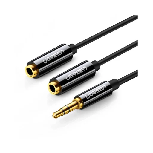 UGREEN AV123 3.5mm elosztó, adapter 25Cm fekete - 1