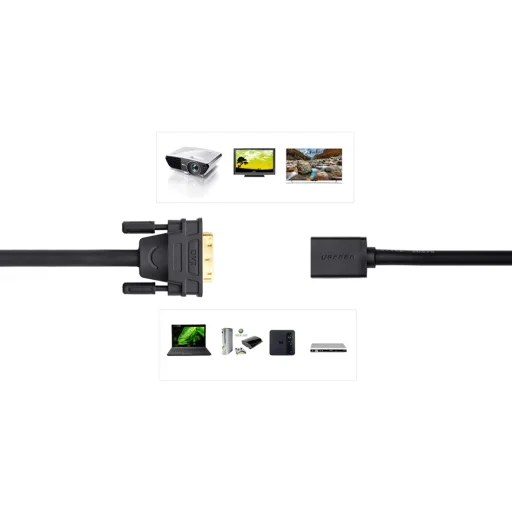 Ugreen 20118 DVI - HDMI átalakító kábel fekete - 6