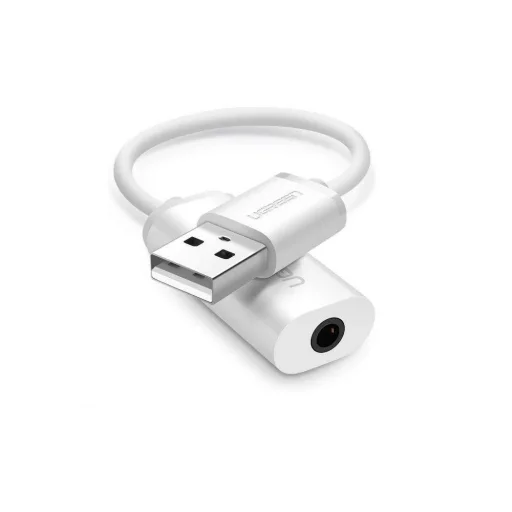 UGREEN US206 Audio átalakító, adapter USB - Mini audio Jack 3.5mm AUX fehér - 2