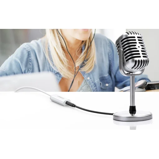 UGREEN US206 Audio átalakító, adapter USB - Mini audio Jack 3.5mm AUX fehér - 5