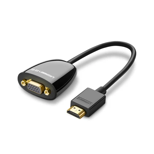 UGREEN MM105 HDMI - VGA átalakító adapter, Audio támogatás nélkül fekete - 1