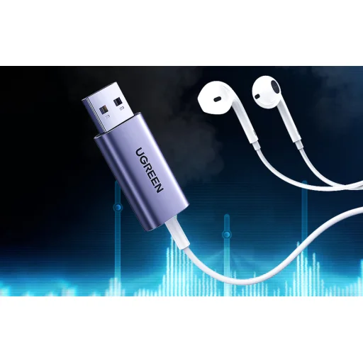 UGREEN CM383 USB - mini audio jack 3.5mm audio adapter, átalakító - 4