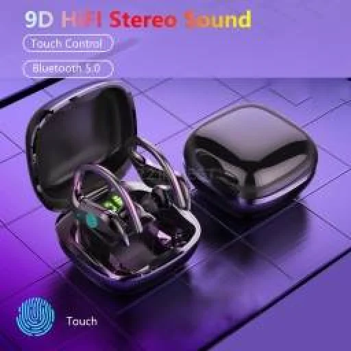 Bluetooth MD03 TWS Vezeték nélküli sport fülhallgató fekete - 2